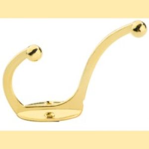 Clothes Hook Gold Double